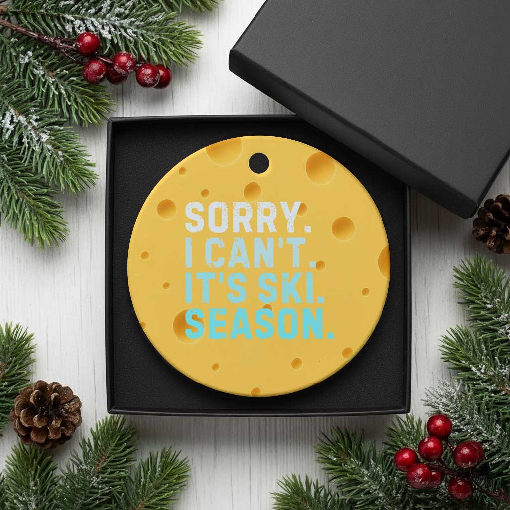 Funny Sorry I Cant It Is Ski Season Ceramic Ornament Winter Sports Ski Athlete TS11 1pc Yellow Cheese Print Your Wear