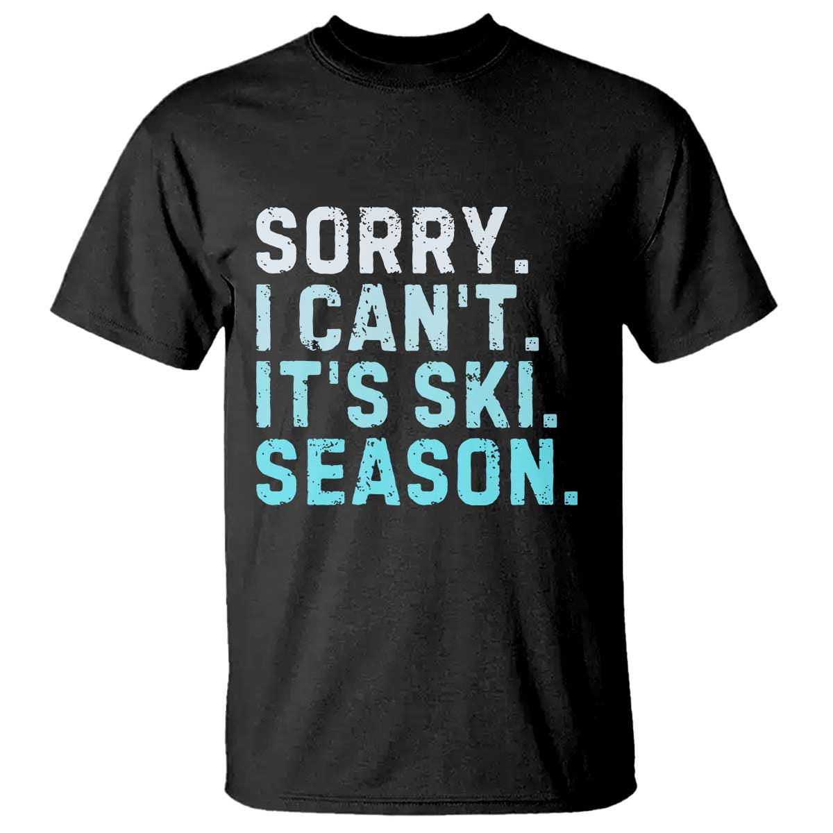 Funny Sorry I Cant It Is Ski Season T Shirt Winter Sports Ski Athlete TS11 Black Print Your Wear