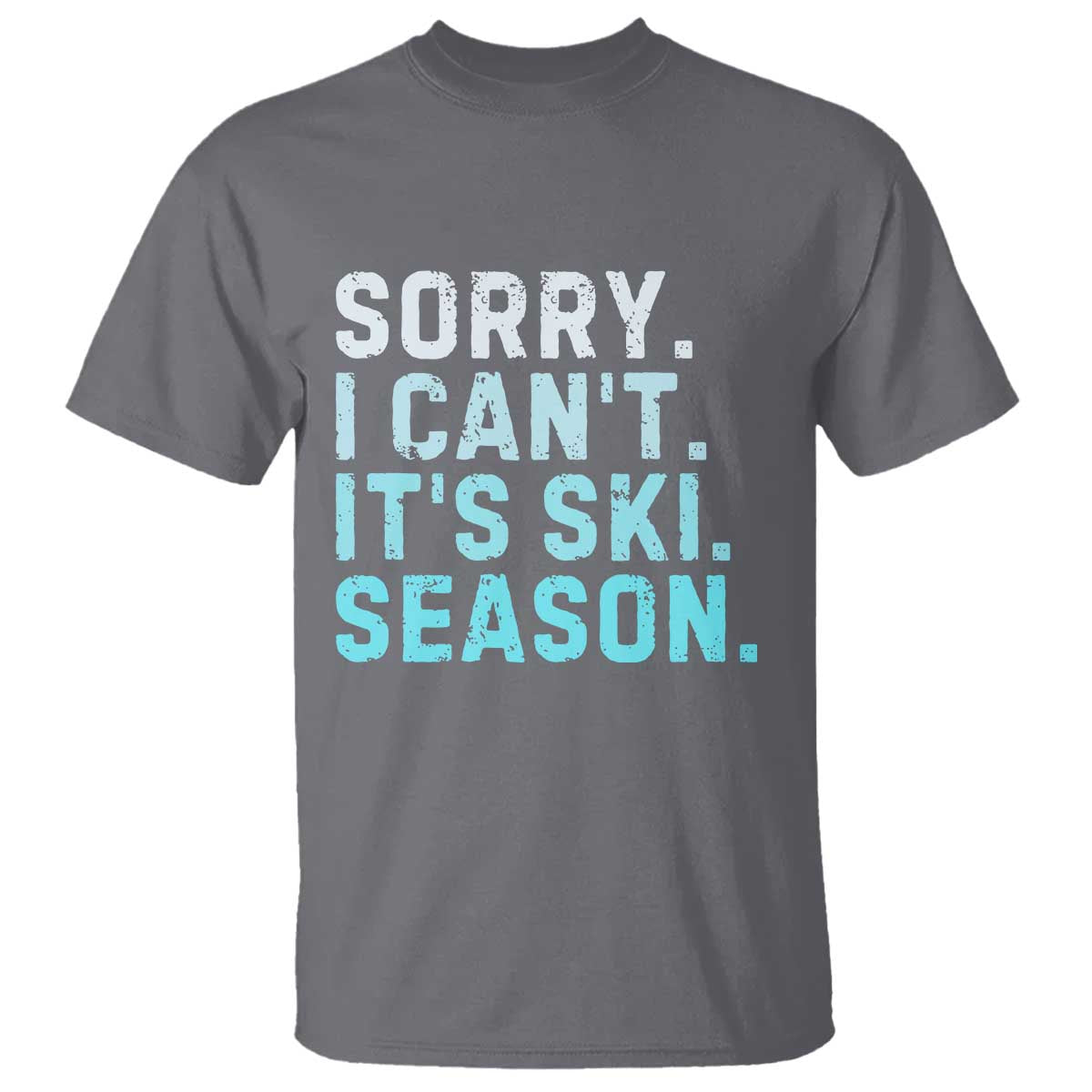 Funny Sorry I Cant It Is Ski Season T Shirt Winter Sports Ski Athlete TS11 Charcoal Print Your Wear