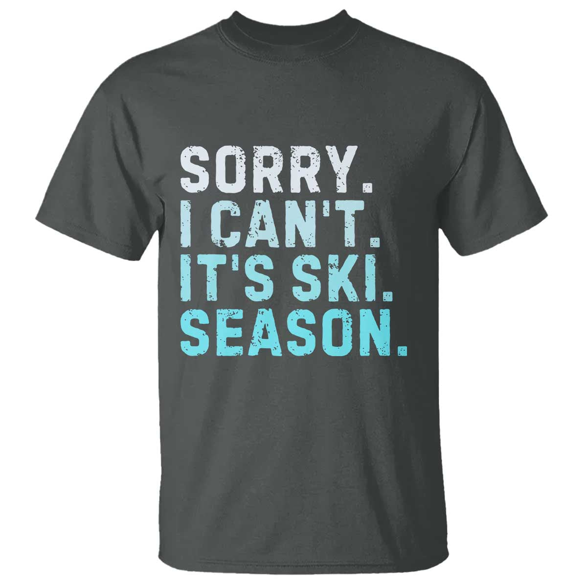 Funny Sorry I Cant It Is Ski Season T Shirt Winter Sports Ski Athlete TS11 Dark Heather Print Your Wear