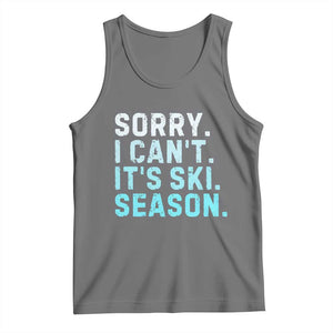 Funny Sorry I Cant It Is Ski Season Tank Top Winter Sports Ski Athlete TS11 Black Heather Print Your Wear