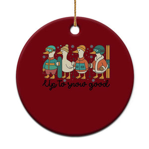 Funny Ski Snowboard Goose Ceramic Ornament Up To Snow Good Winter Sport TS11 1pc Red Print Your Wear