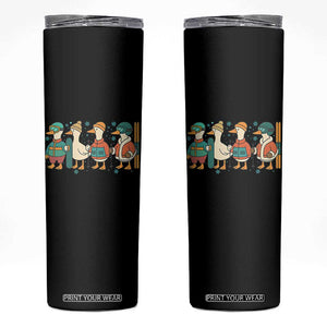 Funny Ski Snowboard Goose Skinny Tumbler Up To Snow Good Winter Sport TS11 Black Print Your Wear