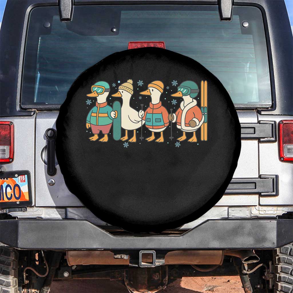 Funny Ski Snowboard Goose Spare Tire Cover Up To Snow Good Winter Sport TS11 No hole Black Print Your Wear