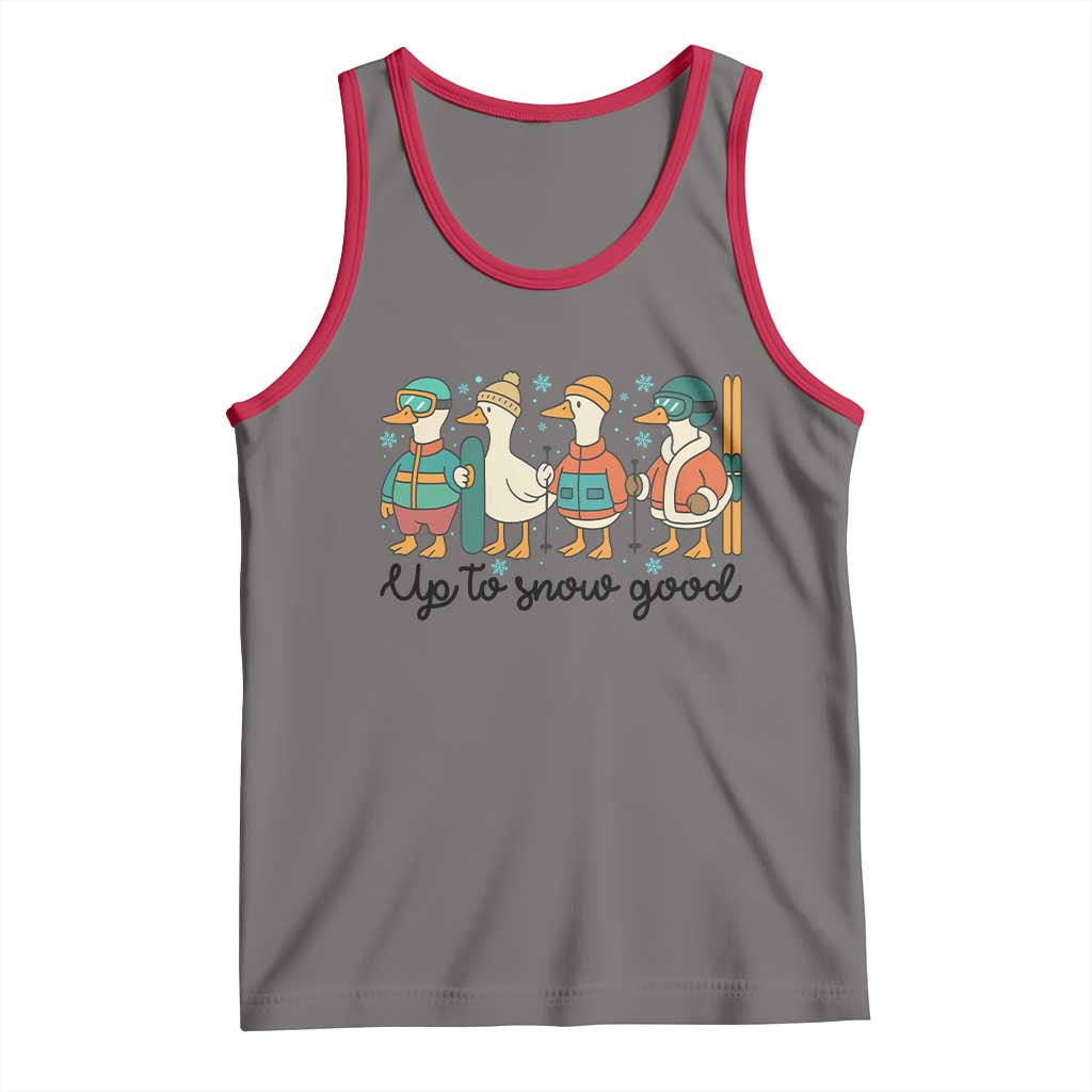 Funny Ski Snowboard Goose Tank Top Up To Snow Good Winter Sport TS11 Deep Heather Red Print Your Wear