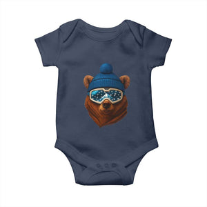 Grizzly Bear Snowboard Goggles Skiing Snow Winter Sport Baby Onesie TS11 Navy Print Your Wear