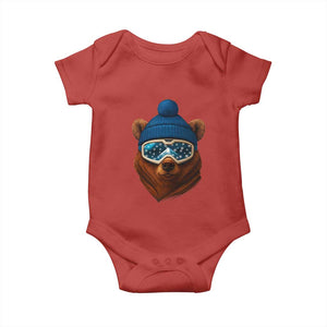 Grizzly Bear Snowboard Goggles Skiing Snow Winter Sport Baby Onesie TS11 Red Print Your Wear