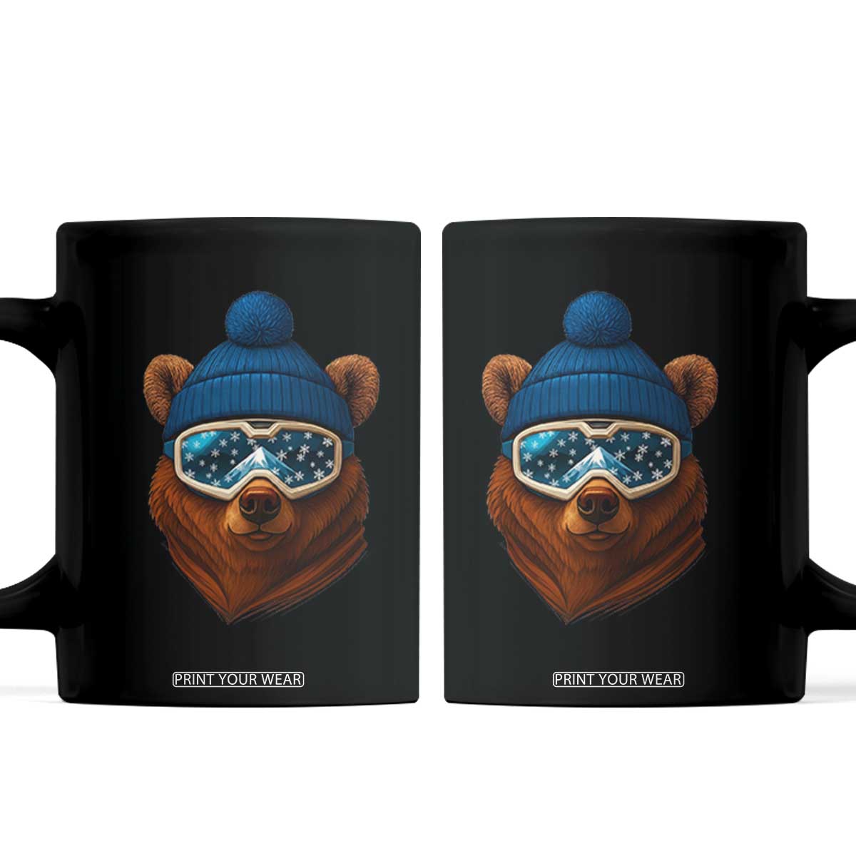 Grizzly Bear Snowboard Goggles Skiing Snow Winter Sport Coffee Mug TS11 Black Print Your Wear
