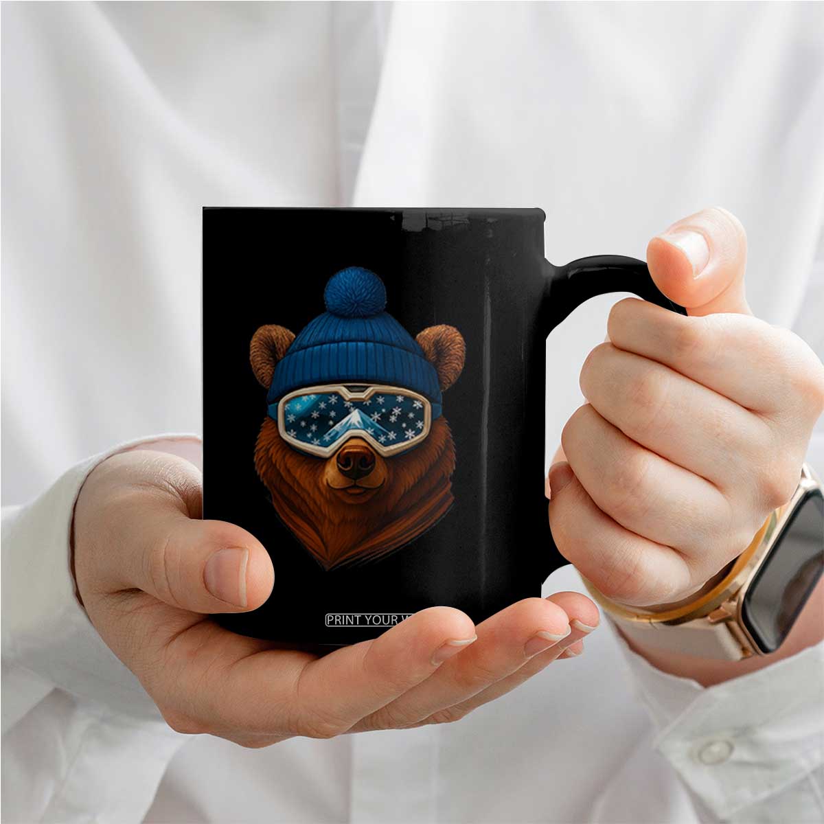 Grizzly Bear Snowboard Goggles Skiing Snow Winter Sport Coffee Mug TS11 Print Your Wear