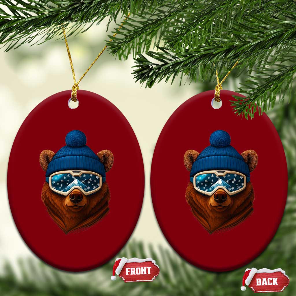 Grizzly Bear Snowboard Goggles Skiing Snow Winter Sport Ceramic Ornament TS11 Print Your Wear