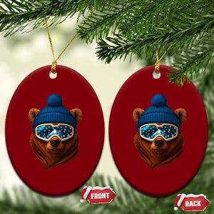 Grizzly Bear Snowboard Goggles Skiing Snow Winter Sport Ceramic Ornament TS11 Print Your Wear