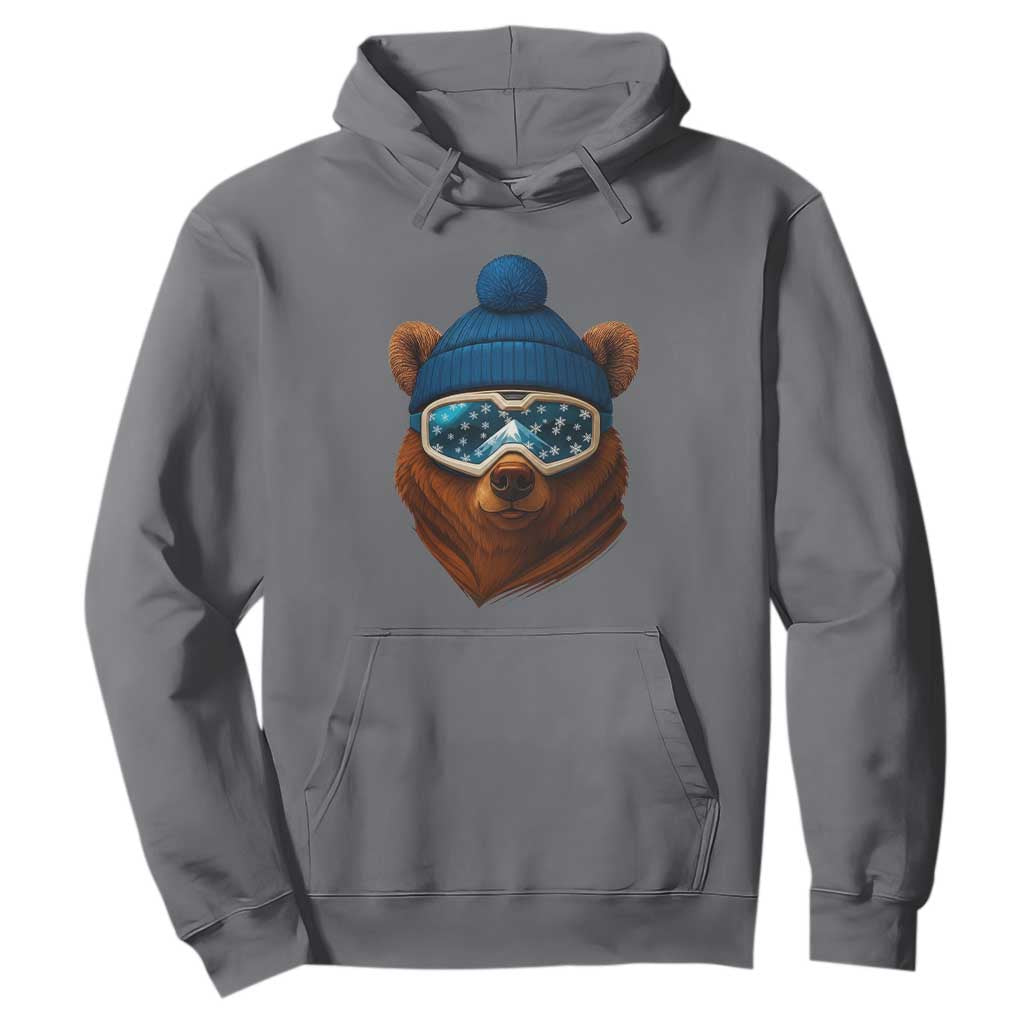 Grizzly Bear Snowboard Goggles Skiing Snow Winter Sport Hoodie TS11 Charcoal Print Your Wear
