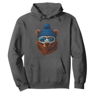 Grizzly Bear Snowboard Goggles Skiing Snow Winter Sport Hoodie TS11 Dark Heather Print Your Wear