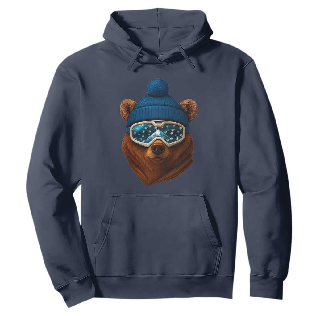 Grizzly Bear Snowboard Goggles Skiing Snow Winter Sport Hoodie TS11 Navy Print Your Wear