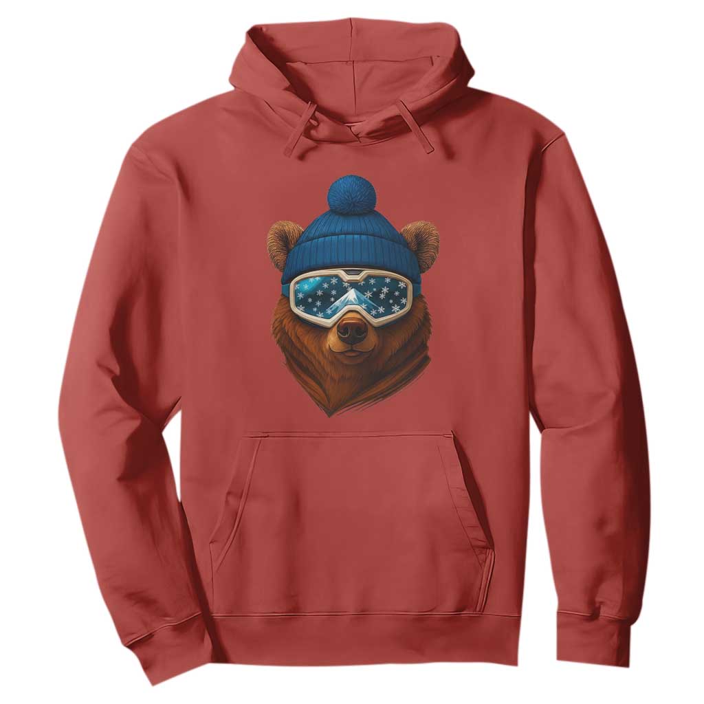 Grizzly Bear Snowboard Goggles Skiing Snow Winter Sport Hoodie TS11 Red Print Your Wear