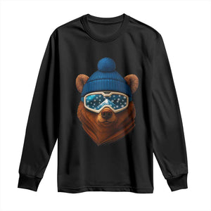 Grizzly Bear Snowboard Goggles Skiing Snow Winter Sport Long Sleeve Shirt TS11 Black Print Your Wear