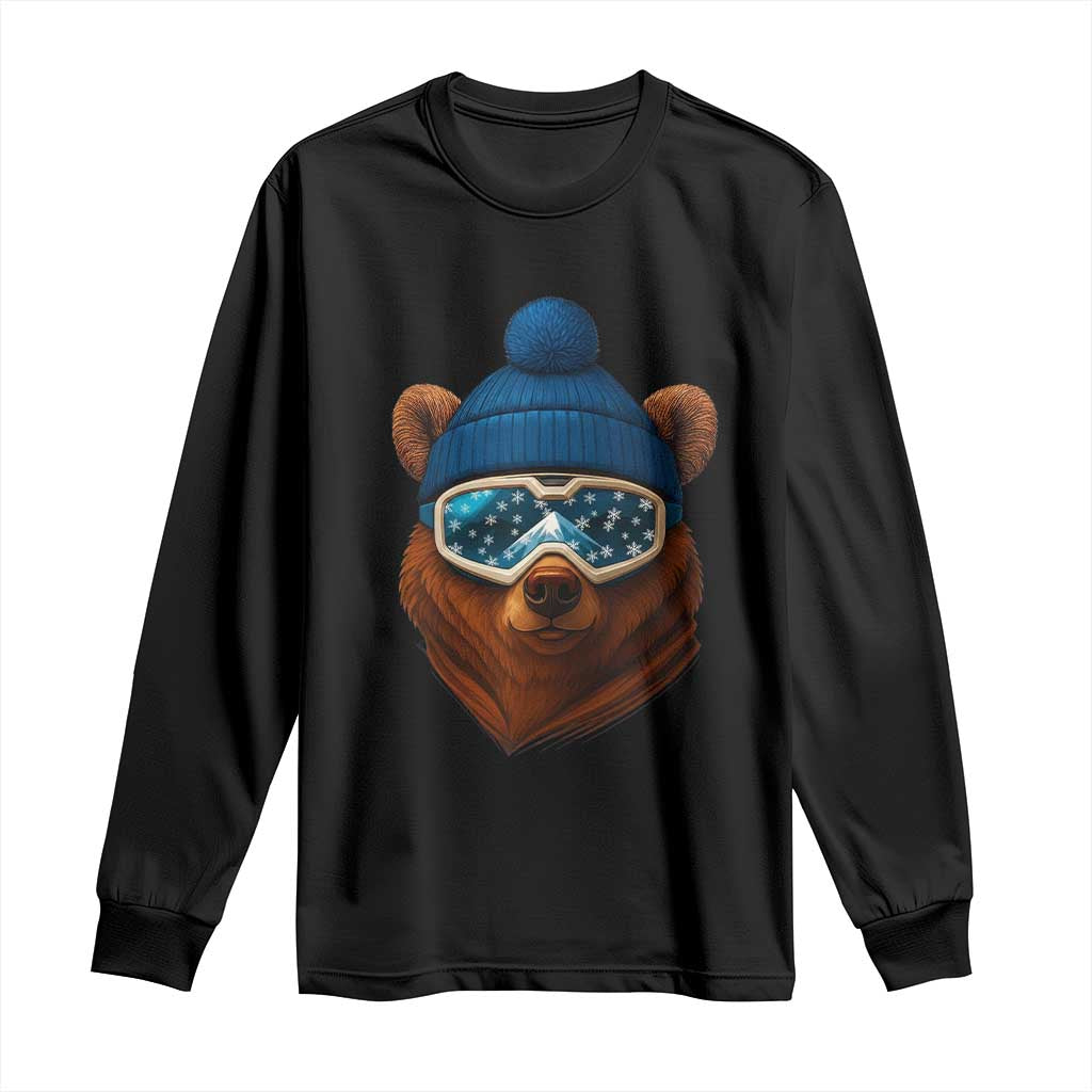 Grizzly Bear Snowboard Goggles Skiing Snow Winter Sport Long Sleeve Shirt TS11 Black Print Your Wear