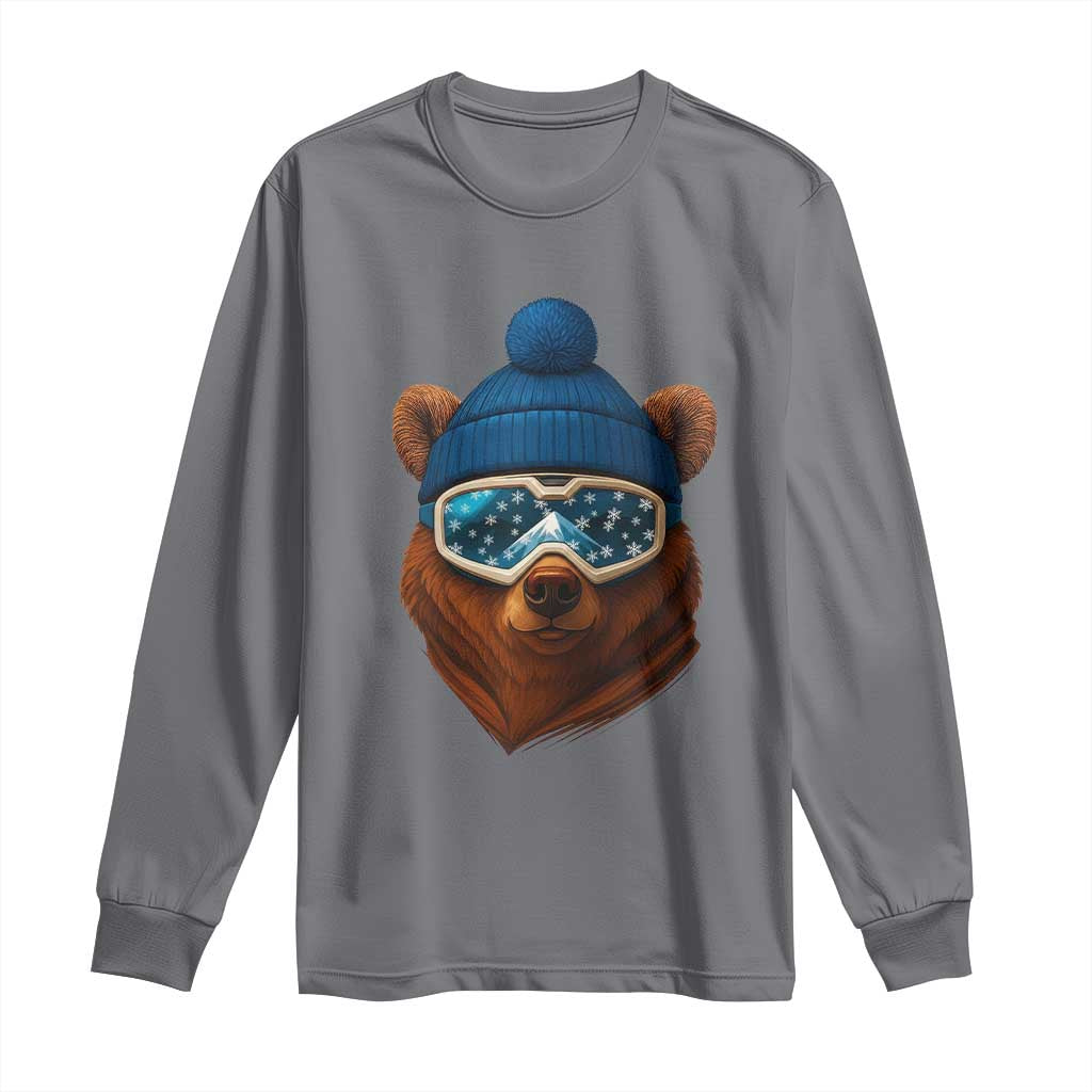 Grizzly Bear Snowboard Goggles Skiing Snow Winter Sport Long Sleeve Shirt TS11 Charcoal Print Your Wear
