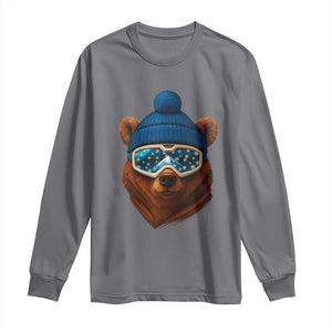 Grizzly Bear Snowboard Goggles Skiing Snow Winter Sport Long Sleeve Shirt TS11 Charcoal Print Your Wear
