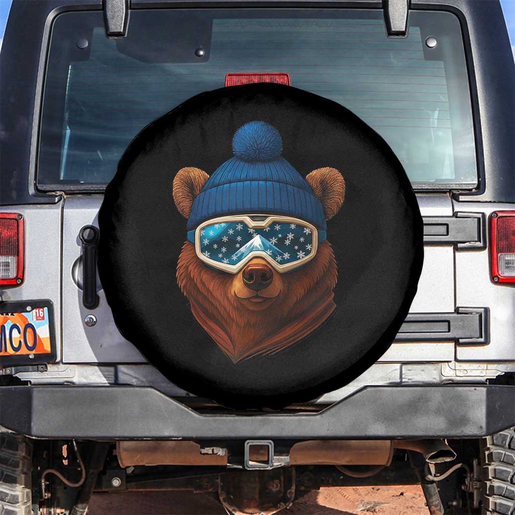 Grizzly Bear Snowboard Goggles Skiing Snow Winter Sport Spare Tire Cover TS11 No hole Black Print Your Wear