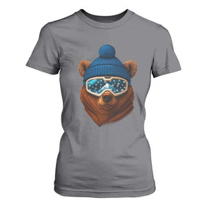 Grizzly Bear Snowboard Goggles Skiing Snow Winter Sport T Shirt For Women TS11 Charcoal Print Your Wear