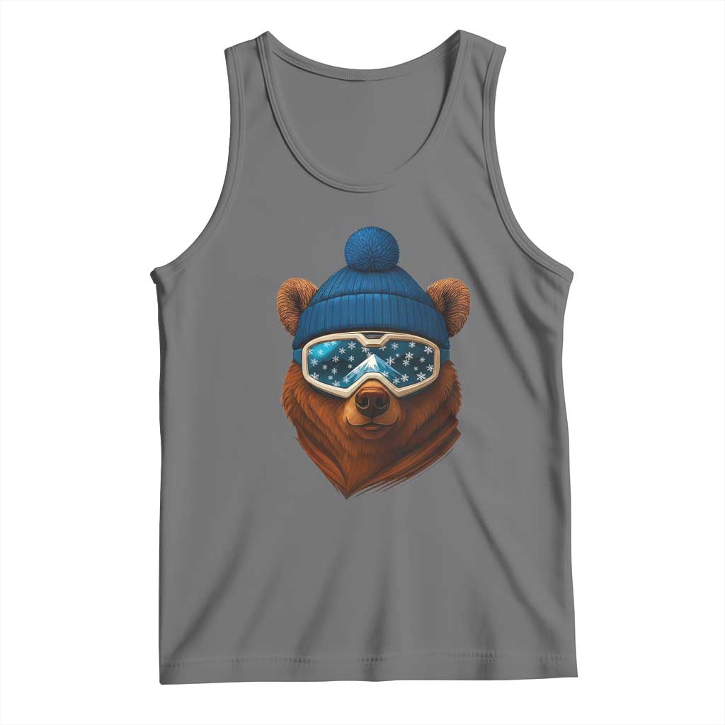 Grizzly Bear Snowboard Goggles Skiing Snow Winter Sport Tank Top TS11 Black Heather Print Your Wear