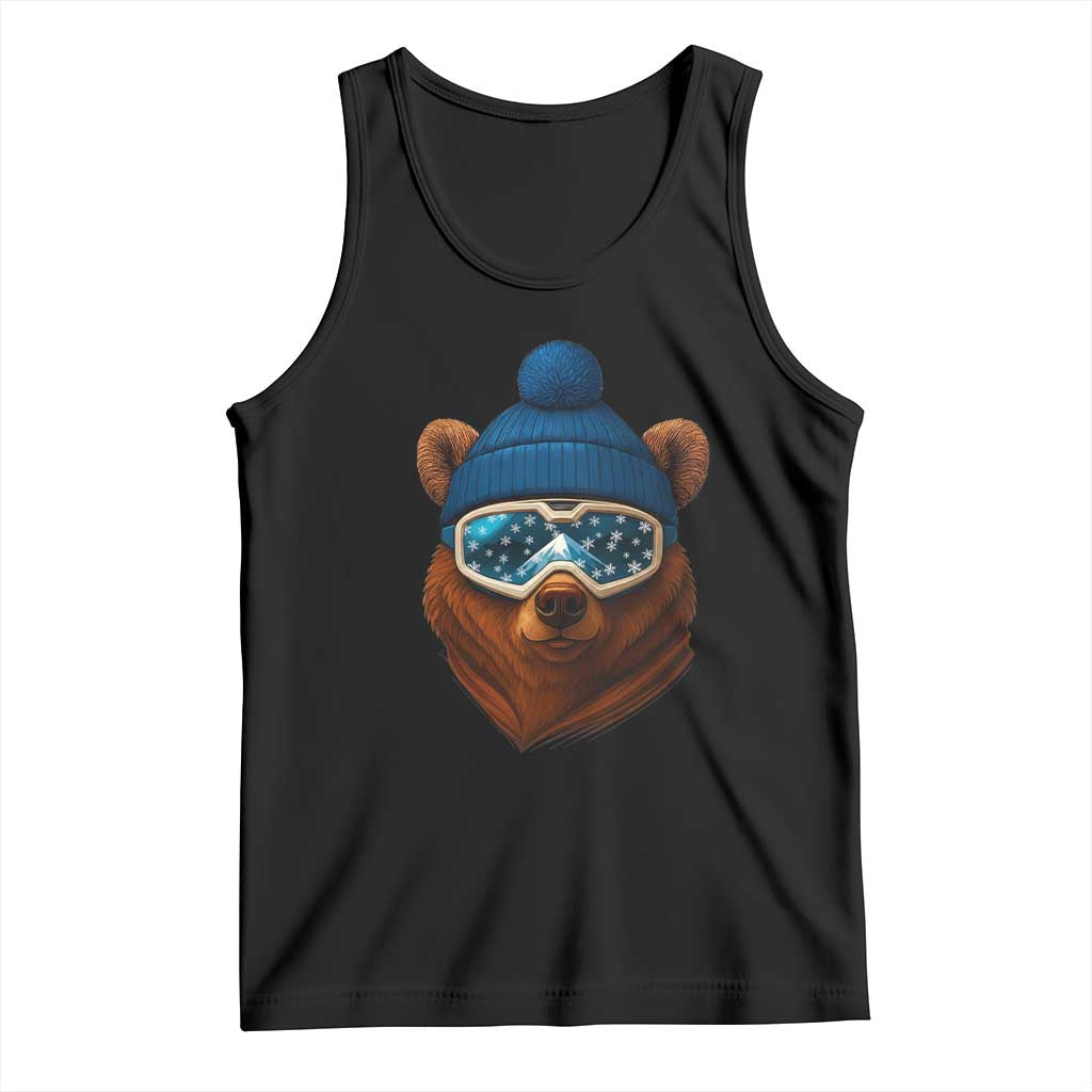 Grizzly Bear Snowboard Goggles Skiing Snow Winter Sport Tank Top - Print Your Wear