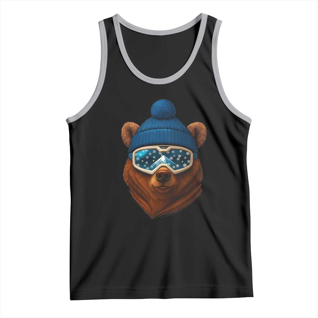 Grizzly Bear Snowboard Goggles Skiing Snow Winter Sport Tank Top TS11 Black Athletic Heather Print Your Wear