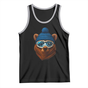 Grizzly Bear Snowboard Goggles Skiing Snow Winter Sport Tank Top TS11 Black Athletic Heather Print Your Wear
