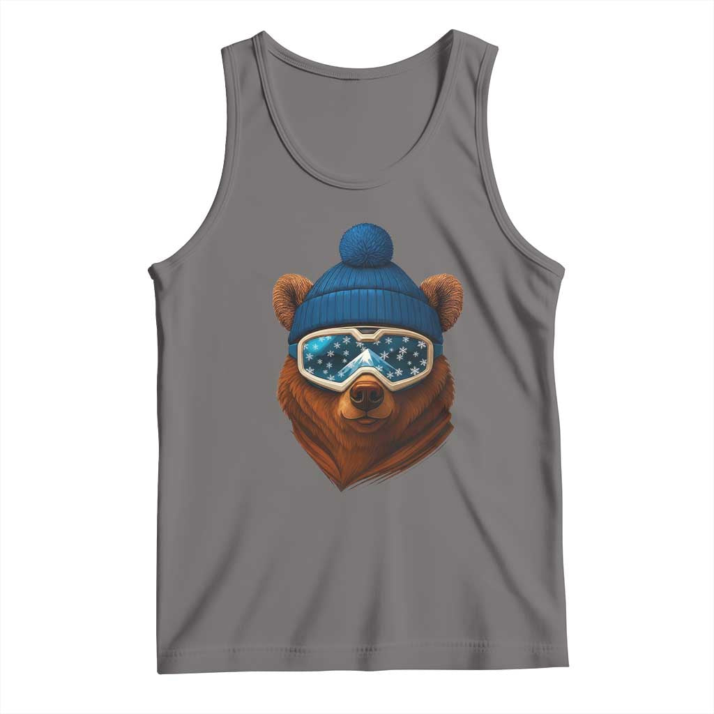 Grizzly Bear Snowboard Goggles Skiing Snow Winter Sport Tank Top TS11 Deep Heather Print Your Wear