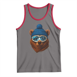 Grizzly Bear Snowboard Goggles Skiing Snow Winter Sport Tank Top TS11 Deep Heather Red Print Your Wear