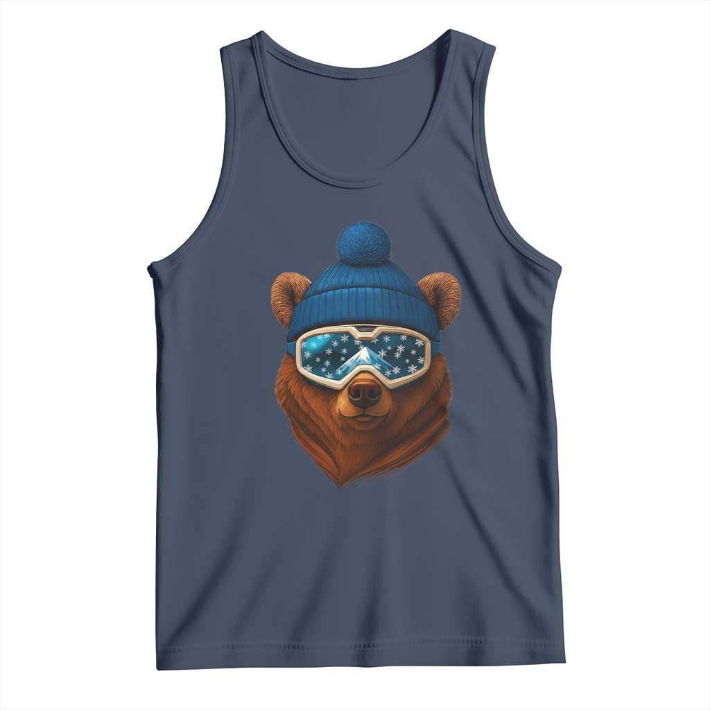 Grizzly Bear Snowboard Goggles Skiing Snow Winter Sport Tank Top - Print Your Wear