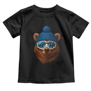 Grizzly Bear Snowboard Goggles Skiing Snow Winter Sport Toddler T Shirt TS11 Black Print Your Wear