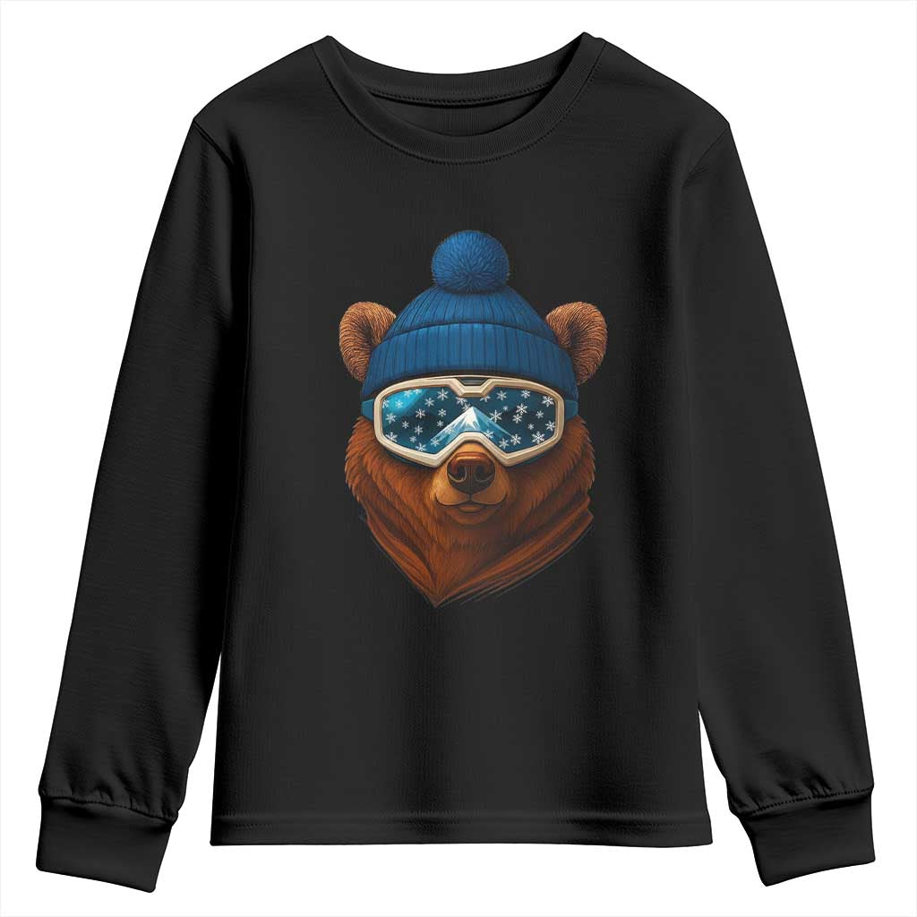 Grizzly Bear Snowboard Goggles Skiing Snow Winter Sport Youth Sweatshirt TS11 Black Print Your Wear