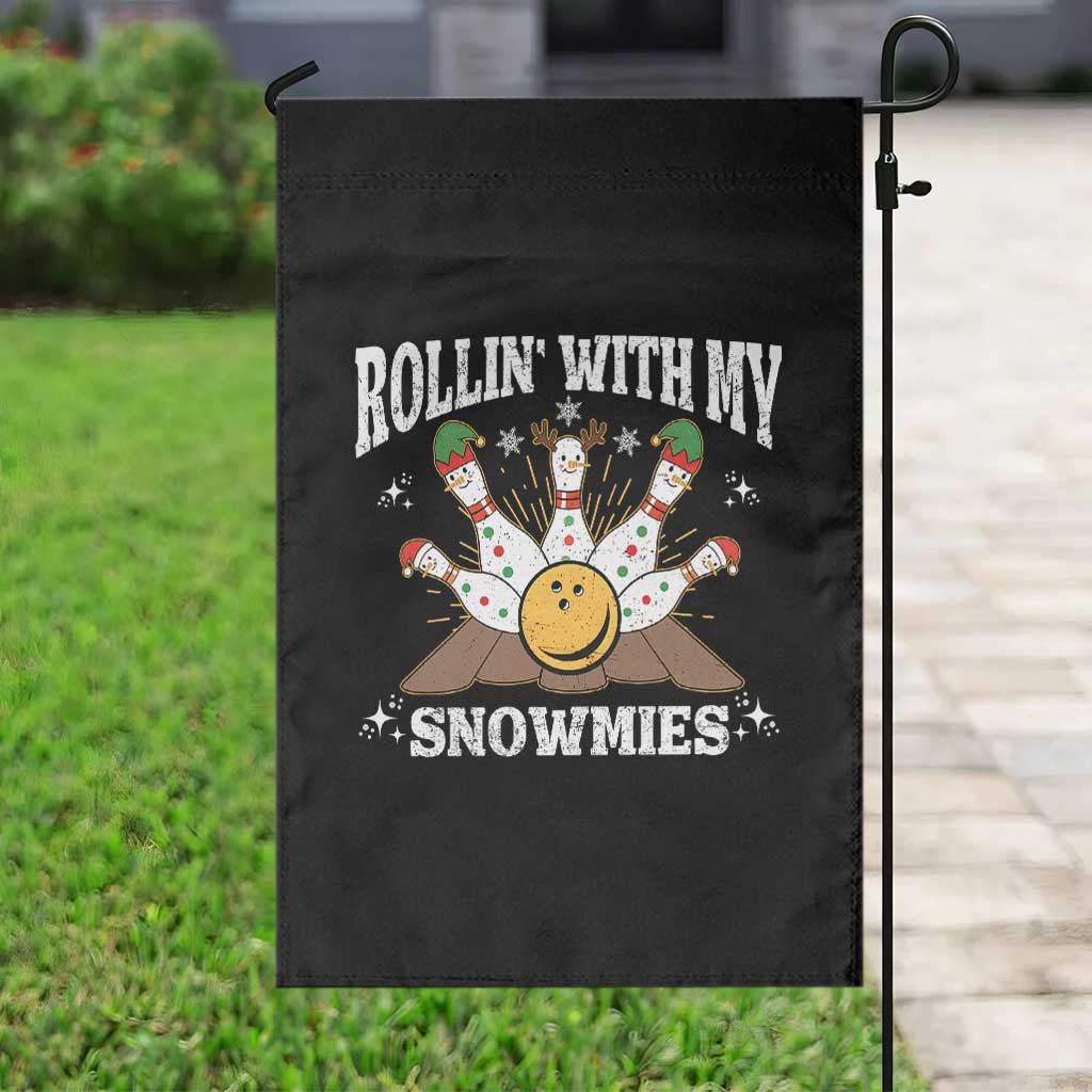 Funny Christmas Bowling Garden Flag Rollin With My Snowmies Bowling Pins TS11 Print Your Wear