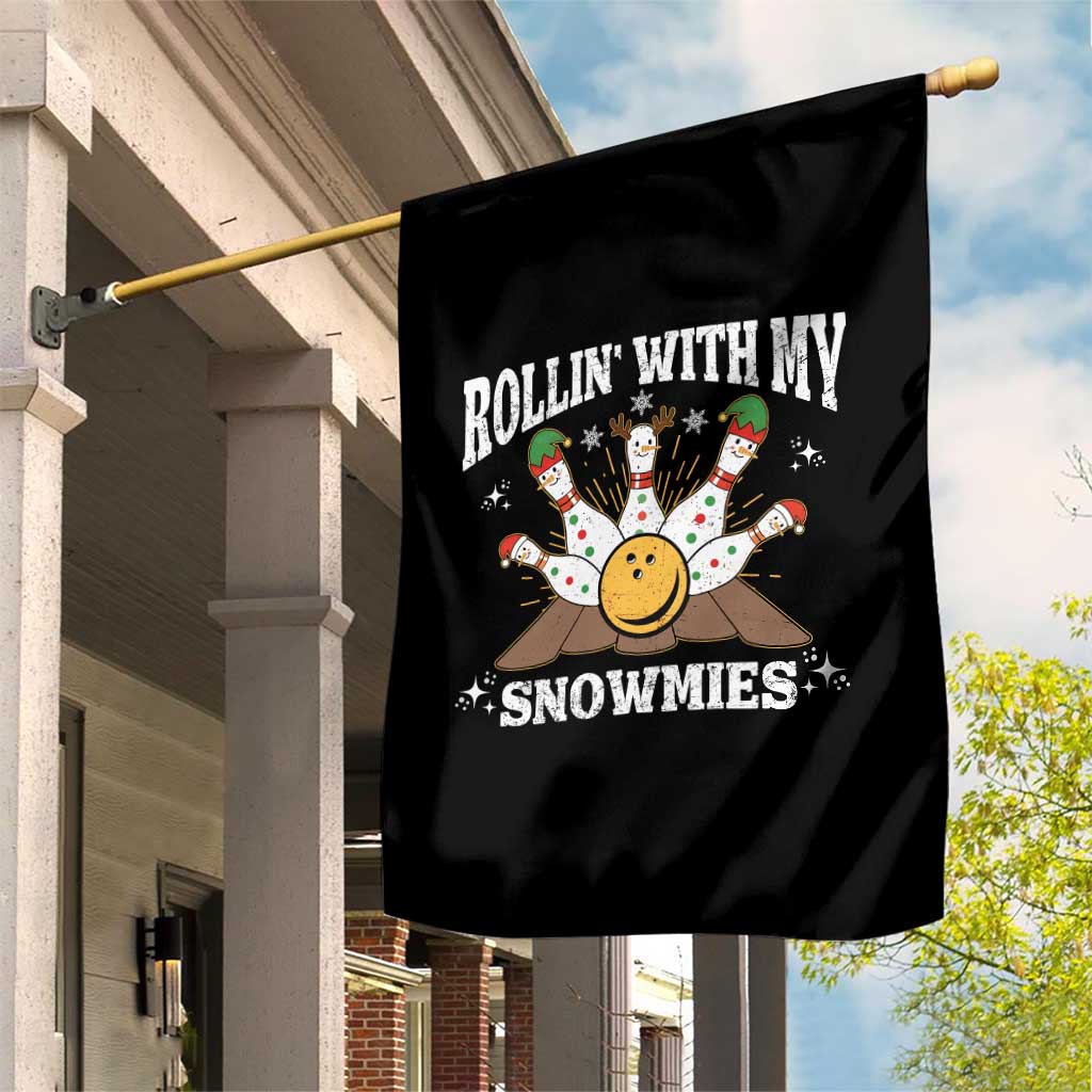 Funny Christmas Bowling Garden Flag Rollin With My Snowmies Bowling Pins TS11 Print Your Wear