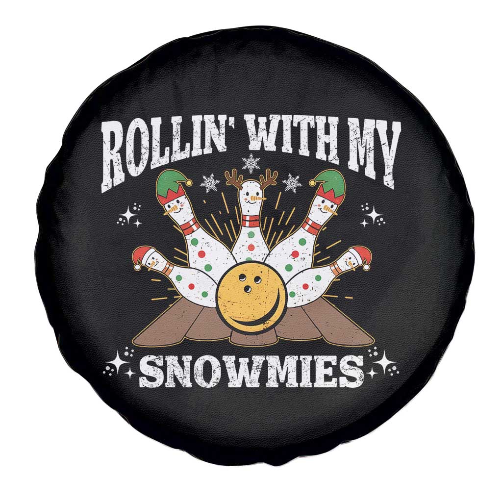 Funny Christmas Bowling Spare Tire Cover Rollin With My Snowmies Bowling Pins TS11 Print Your Wear