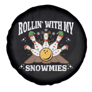 Funny Christmas Bowling Spare Tire Cover Rollin With My Snowmies Bowling Pins TS11 Print Your Wear