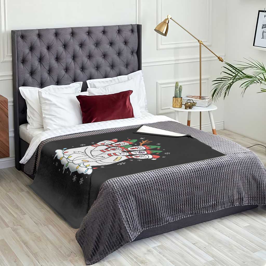 Funny Scared Cartoon Christmas Bowling Pins Throw Blanket TS11 Print Your Wear