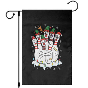Funny Scared Cartoon Christmas Bowling Pins Garden Flag TS11 Black Print Your Wear