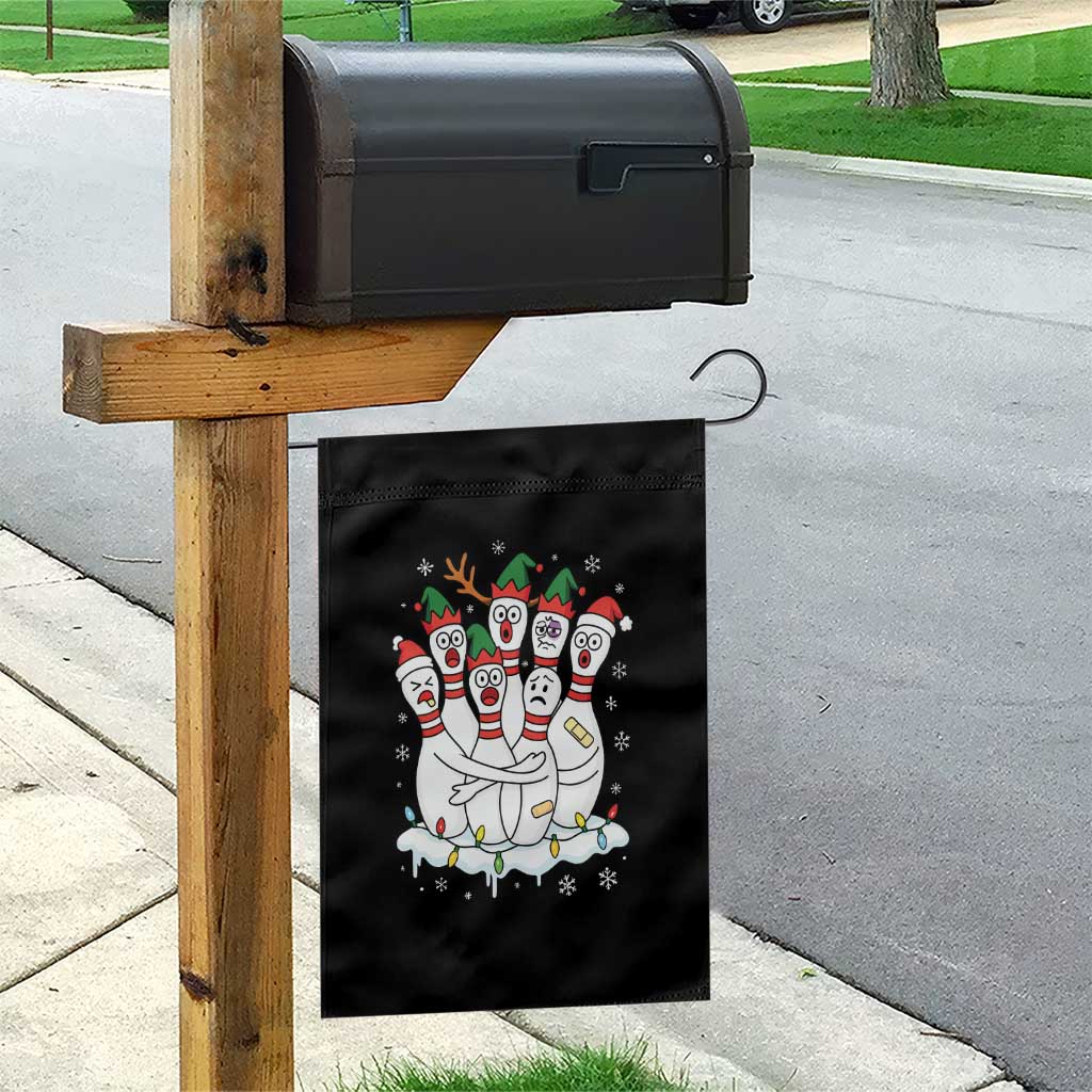 Funny Scared Cartoon Christmas Bowling Pins Garden Flag TS11 Print Your Wear