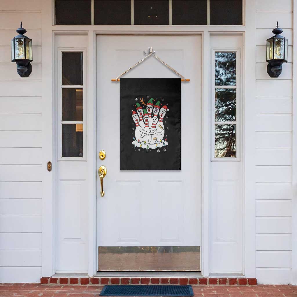 Funny Scared Cartoon Christmas Bowling Pins Garden Flag TS11 Print Your Wear