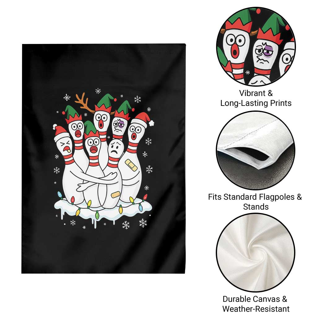Funny Scared Cartoon Christmas Bowling Pins Garden Flag TS11 Print Your Wear