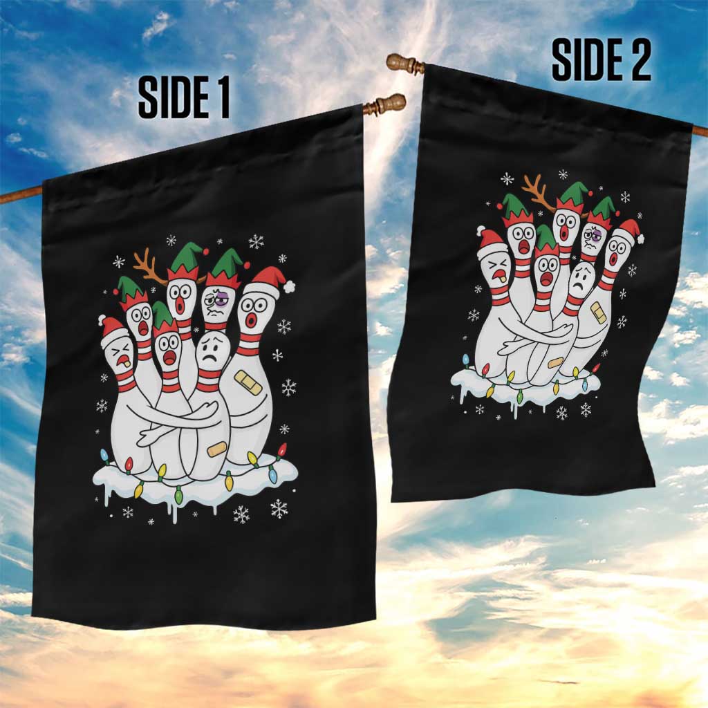 Funny Scared Cartoon Christmas Bowling Pins Garden Flag TS11 Print Your Wear
