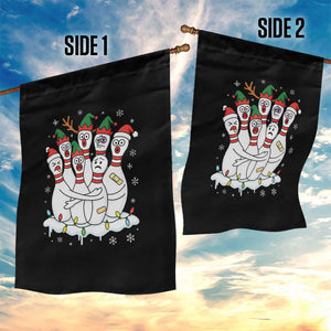 Funny Scared Cartoon Christmas Bowling Pins Garden Flag TS11 Print Your Wear