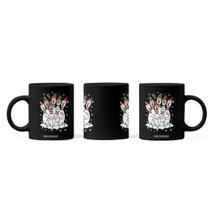 Funny Scared Cartoon Christmas Bowling Pins Coffee Mug - Print Your Wear