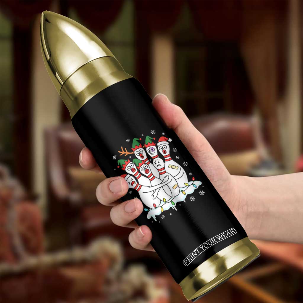 Funny Scared Cartoon Christmas Bowling Pins Bullet Tumbler TS11 Print Your Wear