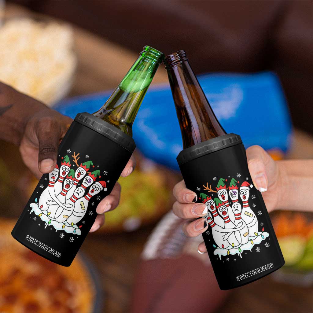 Funny Scared Cartoon Christmas Bowling Pins 4 in 1 Can Cooler Tumbler TS11 Print Your Wear