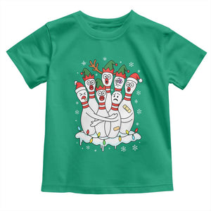 Funny Scared Cartoon Christmas Bowling Pins Toddler T Shirt TS11 Irish Green Print Your Wear