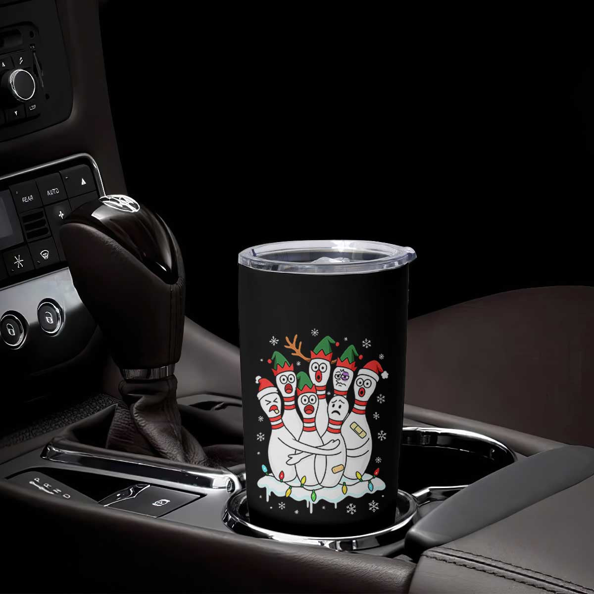 Funny Scared Cartoon Christmas Bowling Pins Tumbler Cup TS11 Print Your Wear